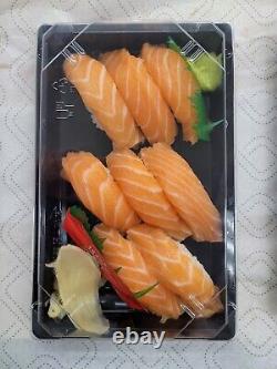 50 Set 8.94x5.63x1.97 Takeout Sushi Tray & Lid To Go Crunch or Multi Roll