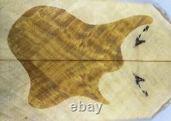 5A Flame Barky Golden Phoebe Wood Bookmatch Drop Top Set Luthier 8166