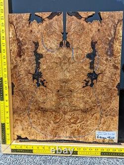 5A Spalted Maple Burl Bookmatched Set Guitar Bass Top, Luthier Guitar Building
