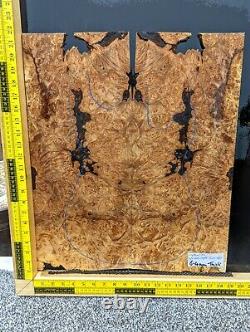 5A Spalted Maple Burl Bookmatched Set Guitar Bass Top, Luthier Guitar Building