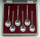 A Boxed Set Of 6 Sterling Silver Seal-top Coffee Spoons, Sheffield 1955