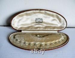 A Top Quality Edwardian Gem Set Necklace Box Bruford Exeter Vintage Antique