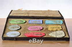 #Antique Chinese Inkstones# Pottery Immortal Caligraphy Boxed set Top Quality