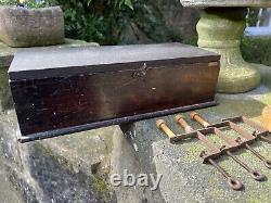 Antique MANCHO Table Top Croquet set in original wooden box