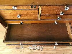 Antique Vintage Desk Top Set Collectors Specimen Bank Chest Of Drawers