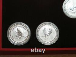 Australien Lunar1 Münzset 9 x 0,5Oz Silbermünzen 50cent inkl. Münzbox Neu top