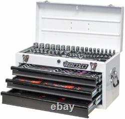 BOXO USA 133-Piece Metric Tool Set with 3-Drawer Hand Carry Toolbox White