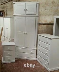 Berkshire (white) Bedroom Set Wardrobe With Top Box+ch Of 5 Dr+bedside Offer