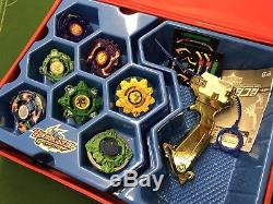 Beyblade G-Revolutions Set (Box Case) with Gold Grip Launcher + Tops Very Rare