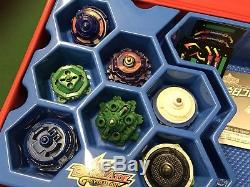 Beyblade G-Revolutions Set (Box Case) with Gold Grip Launcher + Tops Very Rare