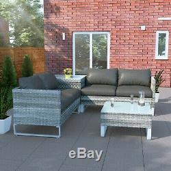 BillyOh Rattan 4 Seater Garden Sofa Set, with Glass Topped Table and Storage Box