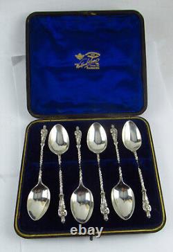 Boxed Set Of Silver Apostle Topped Teaspoons, Robert Pringle, Birmingham 1903