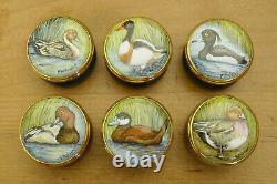 Boxed Set of 6 Ltd Ed Elliot Hall Enamels Duck Themed Screw-Top Boxes 1 1/4