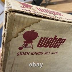 Brand New VTG Weber Shish Kebab Set S-26 with Box (Damaged) Kettle Grill Top