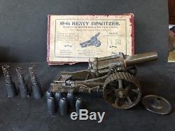 Britains Early Set 2 18 Inch Heavy Howitzer with Box Top. Circa 1920