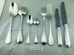Christofle Flatware PERLES Table Dinner set Silver plate 61 pcs 12 Pers BOX TOP