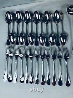 Christofle PERLES Flatware Table Dinner set Silver plate 49 pcs 12 Pers BOX TOP