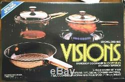 Corning Ware Visions Range top Cookware Amber 5 Piece Starter Set, New-open box