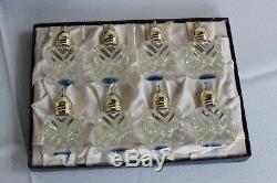 F. B. Rogers Crystal Salt and Pepper Silverplated Tops set of 8 New in Box