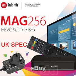 GENUINE MAG 256 Streamer SET TOP BOX Internet IPTV FACTORY FITTED UK SPEC PLUG