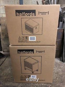 Halfords Industrial Blue Tool Box Chest Set Roll Cab and Top Box