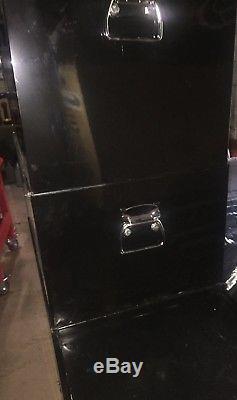 Halfords Industriial Tool Box Chest Set Black Roll Cab, Middle Box and Top Box