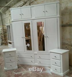 Handmade (white) Quad+top Box & X2 Bedside Cabinet Set Not Flat-pack