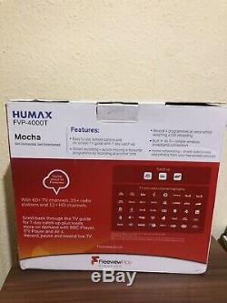 Humax FVP-4000T Mocha 500GB Freeview Set Top Box Recorder Play HD TV withRemote