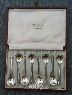 INDUSTRIA ARGENTINA Sterling Silver BALL TOP DEMITASSE SPOONS Boxed Set of 8