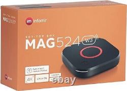 Infomir MAG524w3 4K Linux Set-Top Box Internet TV 4K WLAN WiFi UHD 60FPS UK Plug