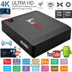 KIII PRO Smart TV Box Android7.1 QuadCroe 3+16G 4K WIFI Set-top Box Media Player