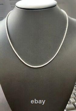 Last Piece! Top Quality 5.00 Ct Round Diamond Tennis Necklace In 18k White Gold