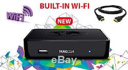 MAG 254 W1 IPTV Set-Top-Box BRAND NEW MAG254 BUILT IN WIFI 150 MBps HDMI cable