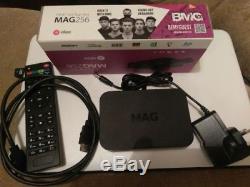 MAG 256 HEVC set top box with 12 month iptv subscription