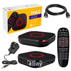 MAG 424 Original Infomir 4K IPTV Set TOP Box Multimedia Player TV UK Plug