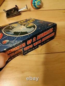 Marx Tin Litho Whistling Space Top Set In Original Box