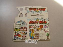 McDonalds 1977 Round Top Test 1 Happy Meal Boxes, RARE Complete Set New