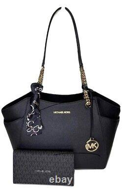 Michael Kors Jet Set Travel Large Shoulder tote With Trifold Wallet And Scarf