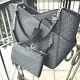 Michael Kors Women Large Black Pvc Leather Shoulder Tote Handbag Bag + Wallet