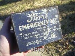 Original Ford motor co. Emergency kit tin box can tool auto vintage bulb plugs