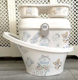 Personalised Baby Box, Bath and top tail tray Snuggle Bath Set