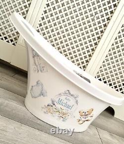 Personalised Baby Box, Bath and top tail tray Snuggle Bath Set