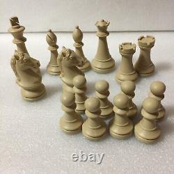 Rare Cavalier Tournament Staunton Chess Set Weighted Pieces In Box Excellent