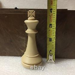 Rare Cavalier Tournament Staunton Chess Set Weighted Pieces In Box Excellent