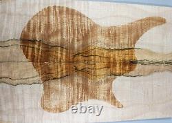Ripple Spalted Maple Wood Bookmatch les paul Guitar Drop Top Set Luthier 8215