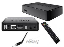Russische, Deutsche TV ohne ABO MAG 250 IPTV SET TOP BOX Internet TV + Wlan USB