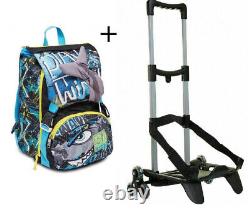 SET SEVEN SJ GANG girl folding backpack set SHARKEN set + Be Box cart top 3wd