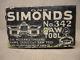 Simonds No 342 Crescent Cross Cut Saw Tools Sharpening Set With Original Box Top