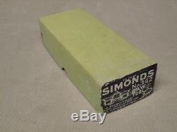 SIMONDS No 342 CRESCENT CROSS CUT SAW TOOLS SHARPENING SET with ORIGINAL BOX TOP
