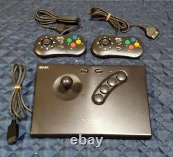 SNK NEO GEO AES ROM CD Top Loding Game Console Arcade Stick Controller Set Box